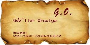 Göller Orsolya névjegykártya